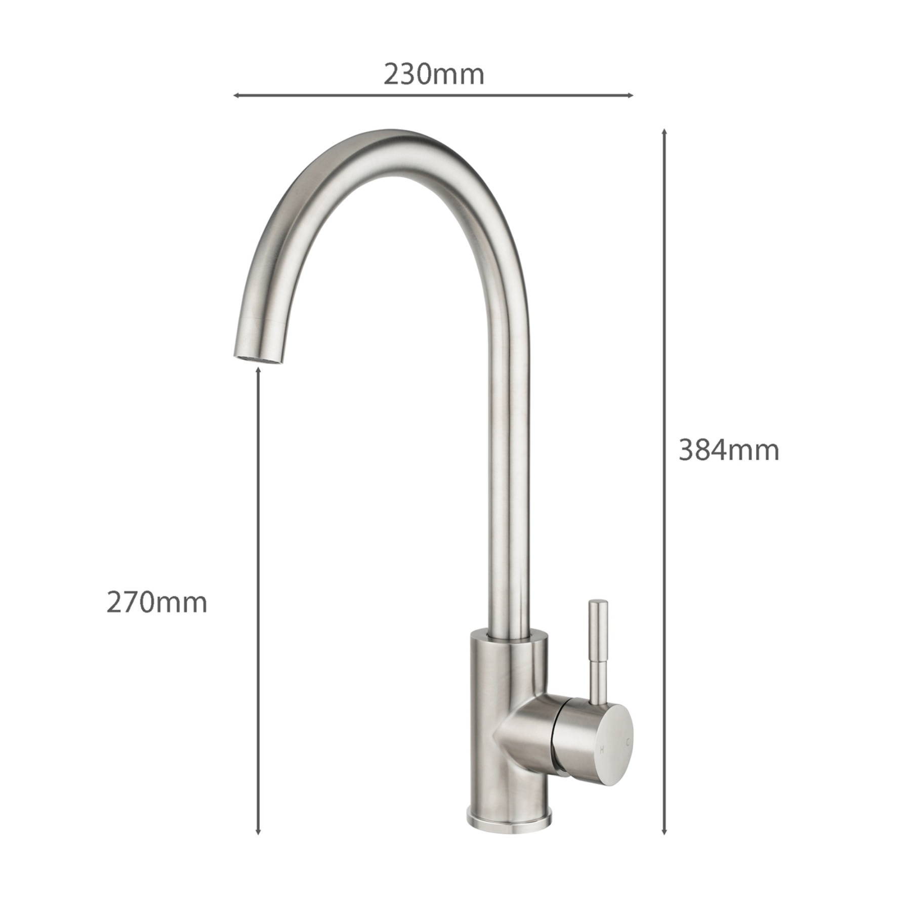 Stainless Steel Round Kitchen Sink Mixer Tap 360° Swivel Spout Laundry Basin Faucet Chrome/Matte Black