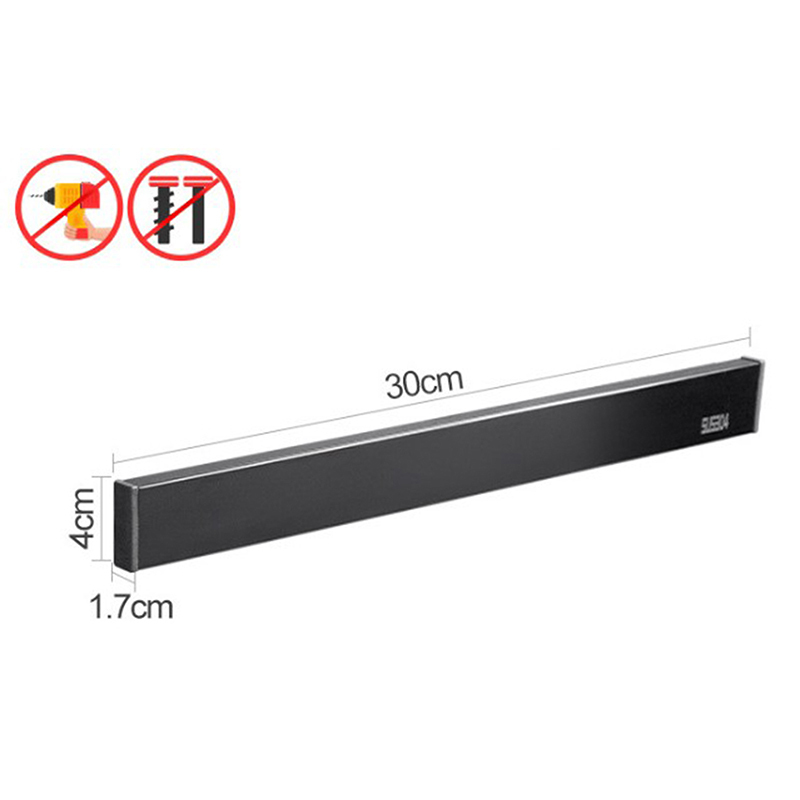 30/40/50cm Black SUS Magnetic Knife Holder Utensil Rack Strip Kitchen