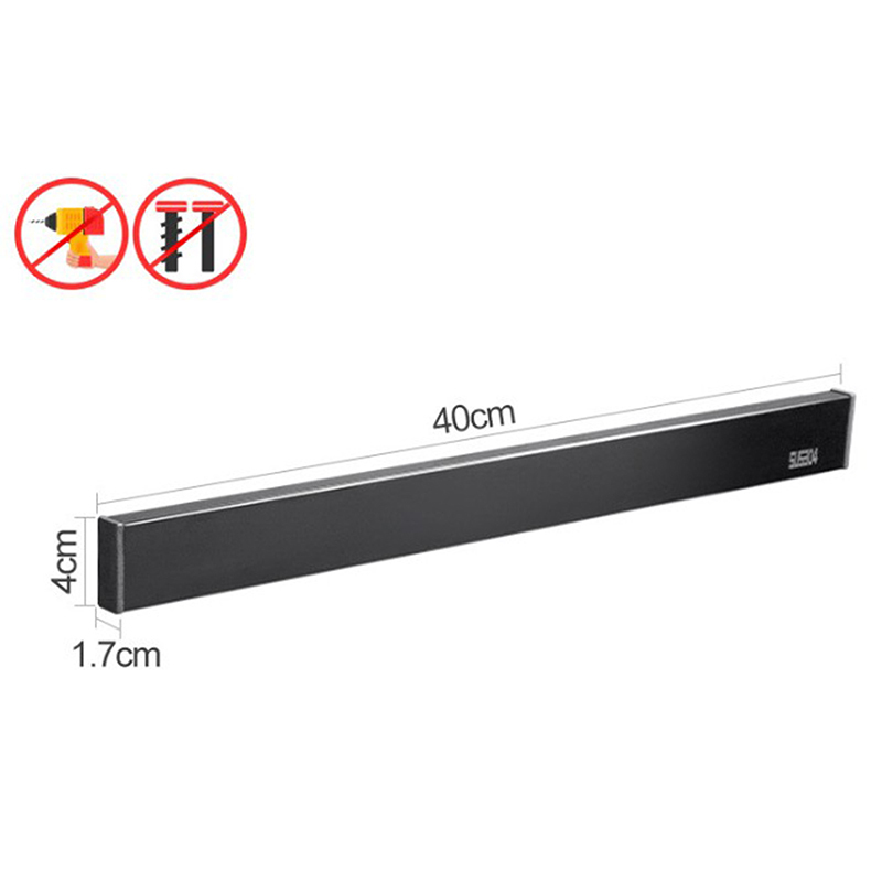 30/40/50cm Black SUS Magnetic Knife Holder Utensil Rack Strip Kitchen Tool Wall