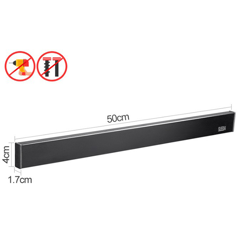 30/40/50cm Black SUS Magnetic Knife Holder Utensil Rack Strip Kitchen Tool Wall