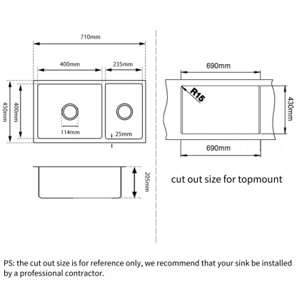 Granite Quartz Stone Double Bowl Kitchen Sink Top/Under Mount Laundry Basin Sink White/Black