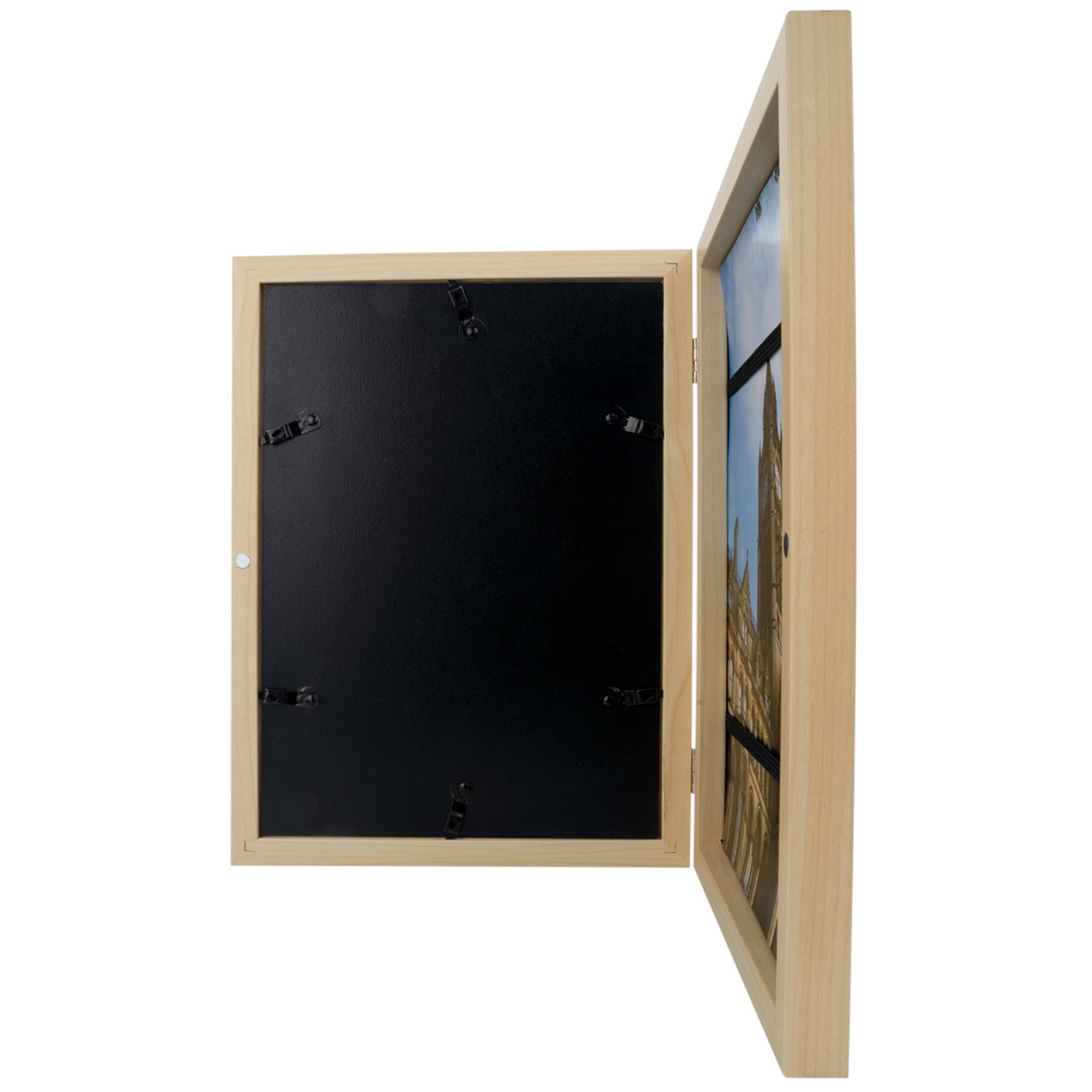 A4 2PCs Wooden Kids Artwork Frames Children Art Projects Display Frames Black / Light Timber / White