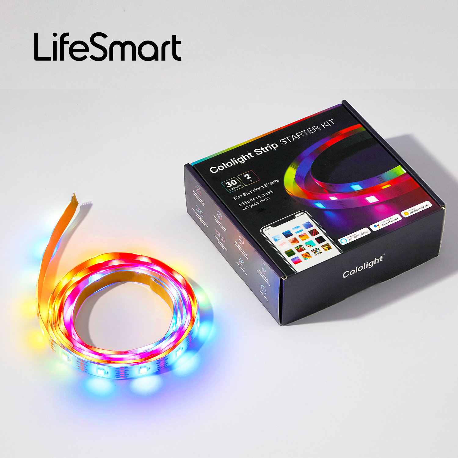 2M LifeSmart Smart RGB LED Strip Home Light Decor APP Voice Control Apple WiFi Gaming Ligthing Ambient light