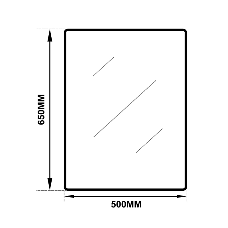 650x500mm Black Aluminum Frame Bathroom Vanity Makeup Wall Mount Shaving Mirror Home Decor