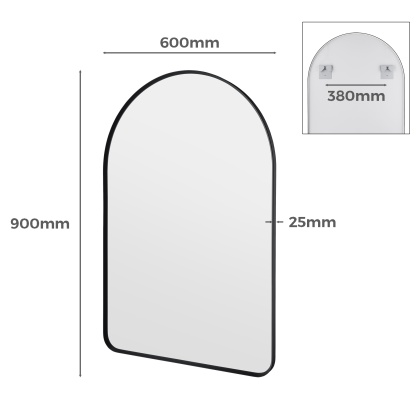 600mm x 900mm Bathroom Aluminium Framed Mirror Vanity Basin Wall Mounted Makeup Mirror Black/Gold