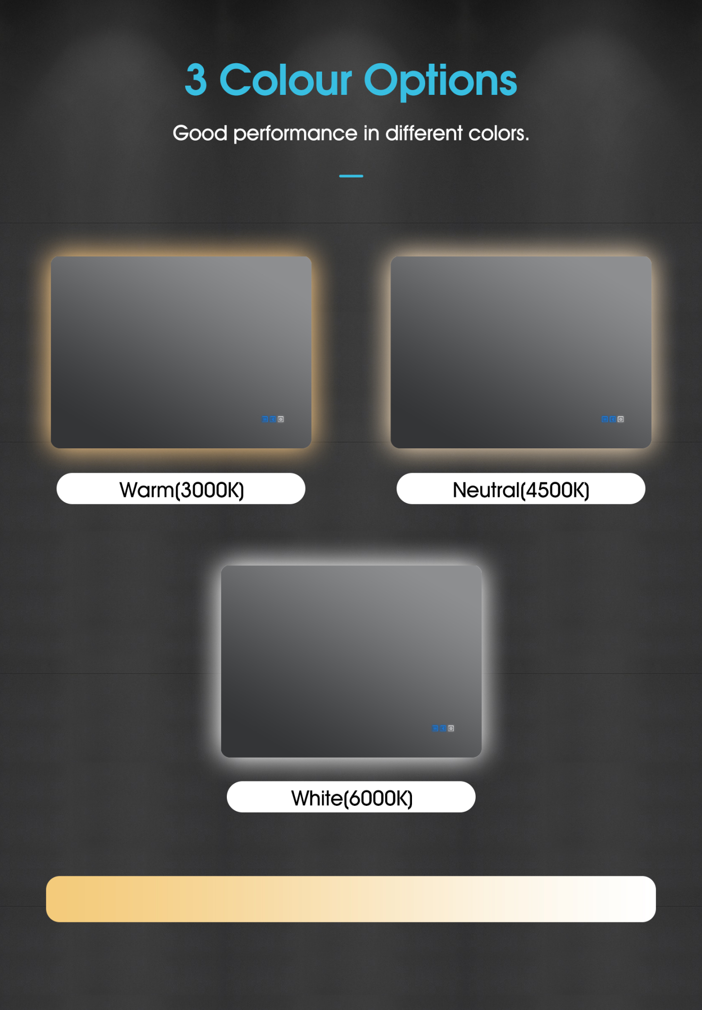 800/1000mm Bathroom Wall Mount LED Light Mirror Make-up Touch Anti-fog Bluetooth Speaker