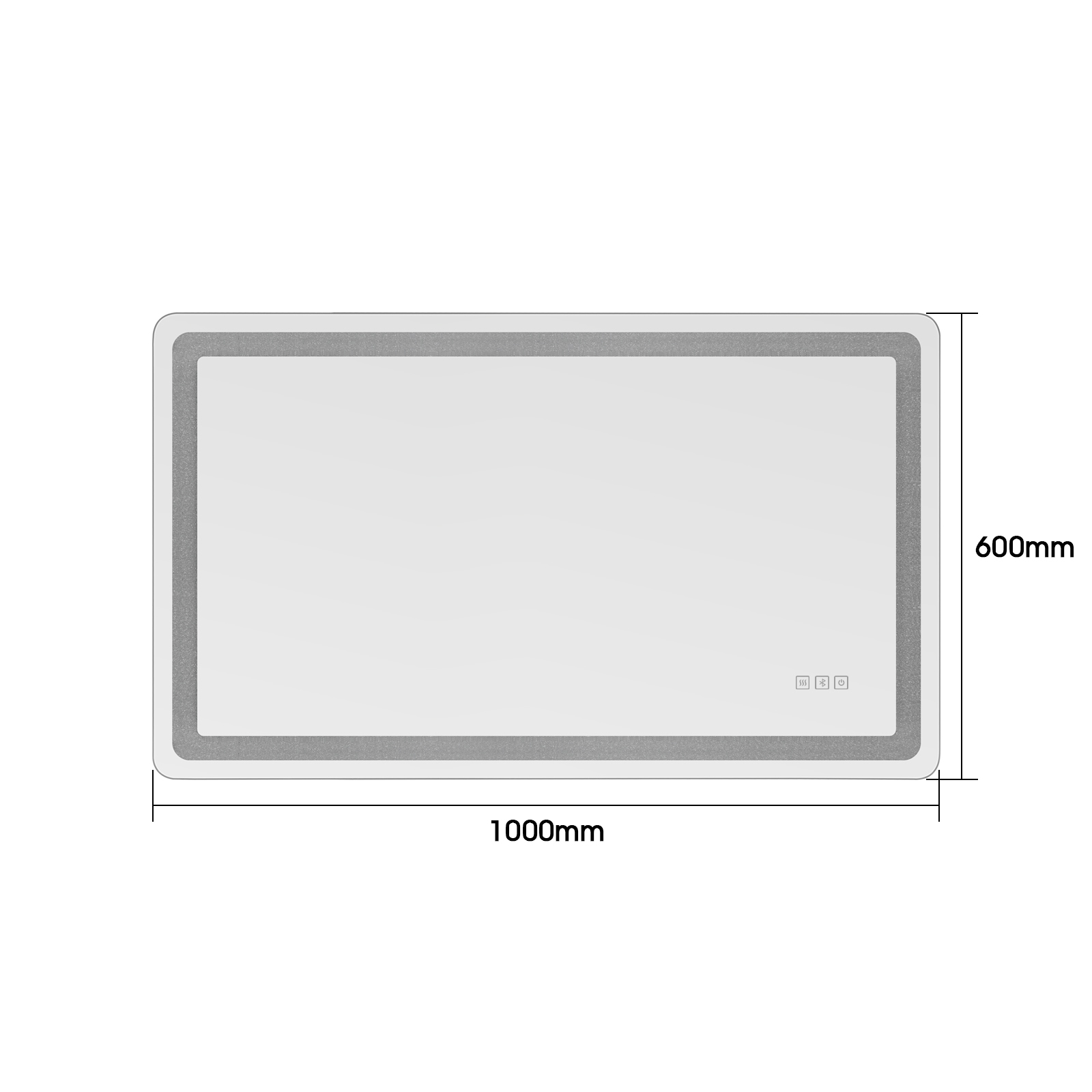 800/1000x600mm Wall LED Light Makeup Mirror Touch Bluetooth Speaker Defog Bathroom Vanity Mirror