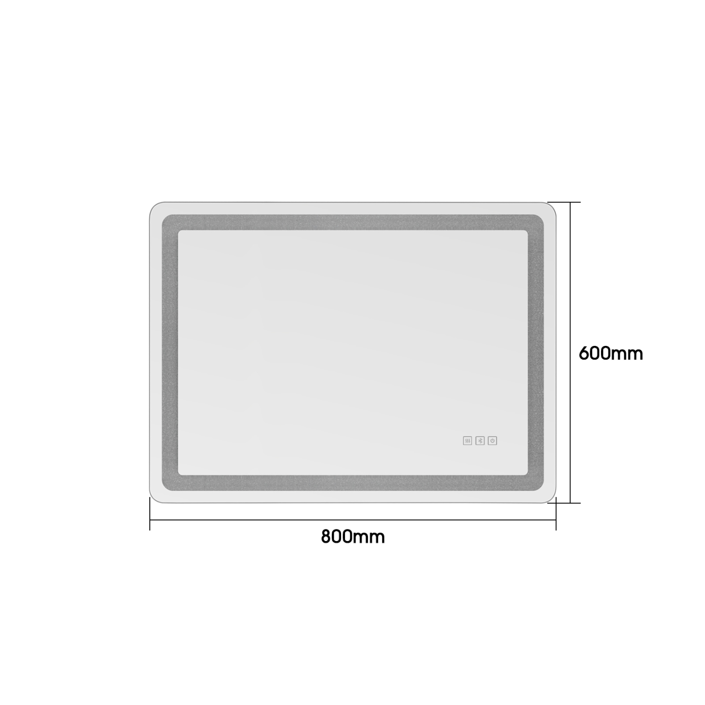 800/1000x600mm Wall LED Light Makeup Mirror Touch Bluetooth Speaker De