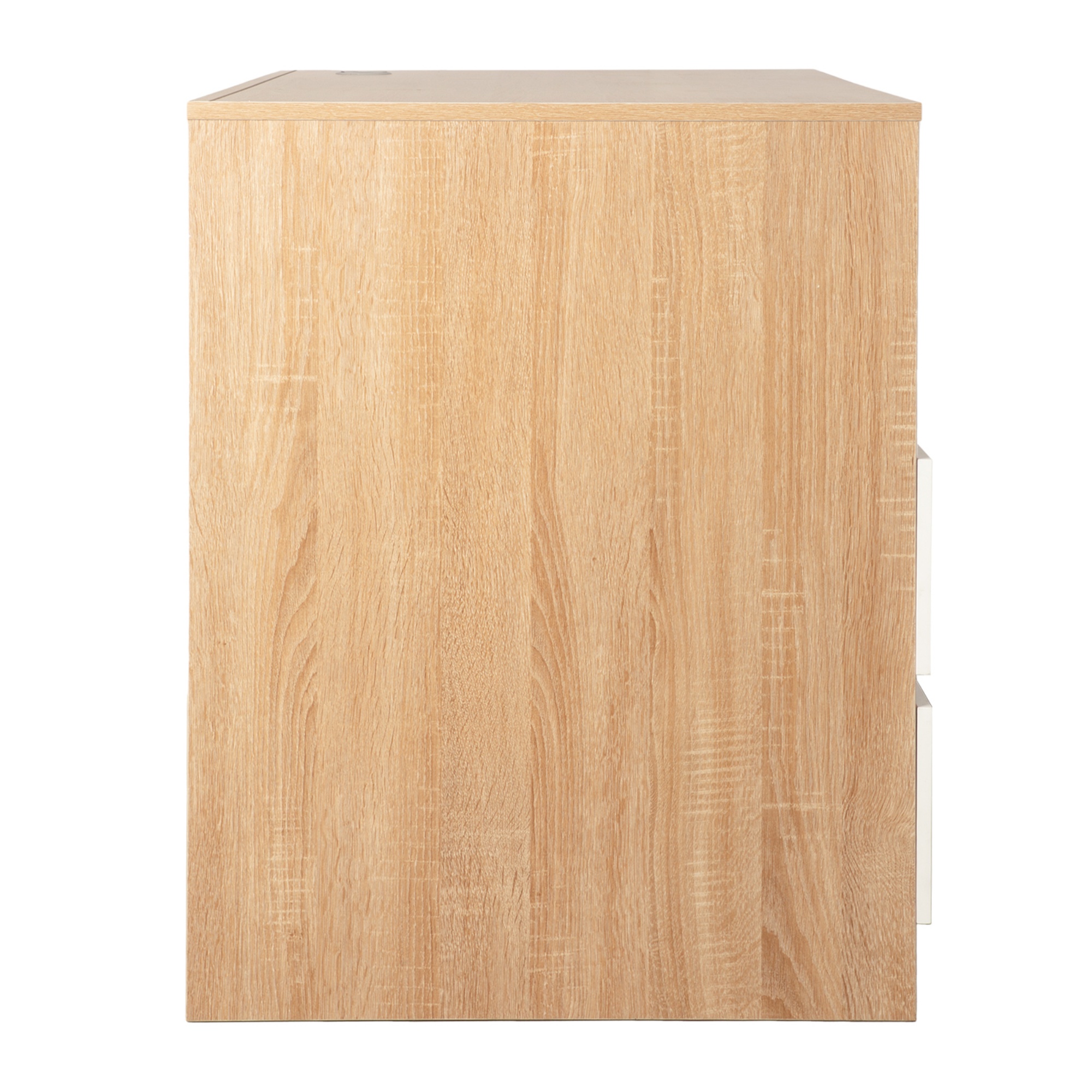 2 Drawer Cabinet Executive Computer Desk Home Office Study Table Writing Workstation Natural/Black/White