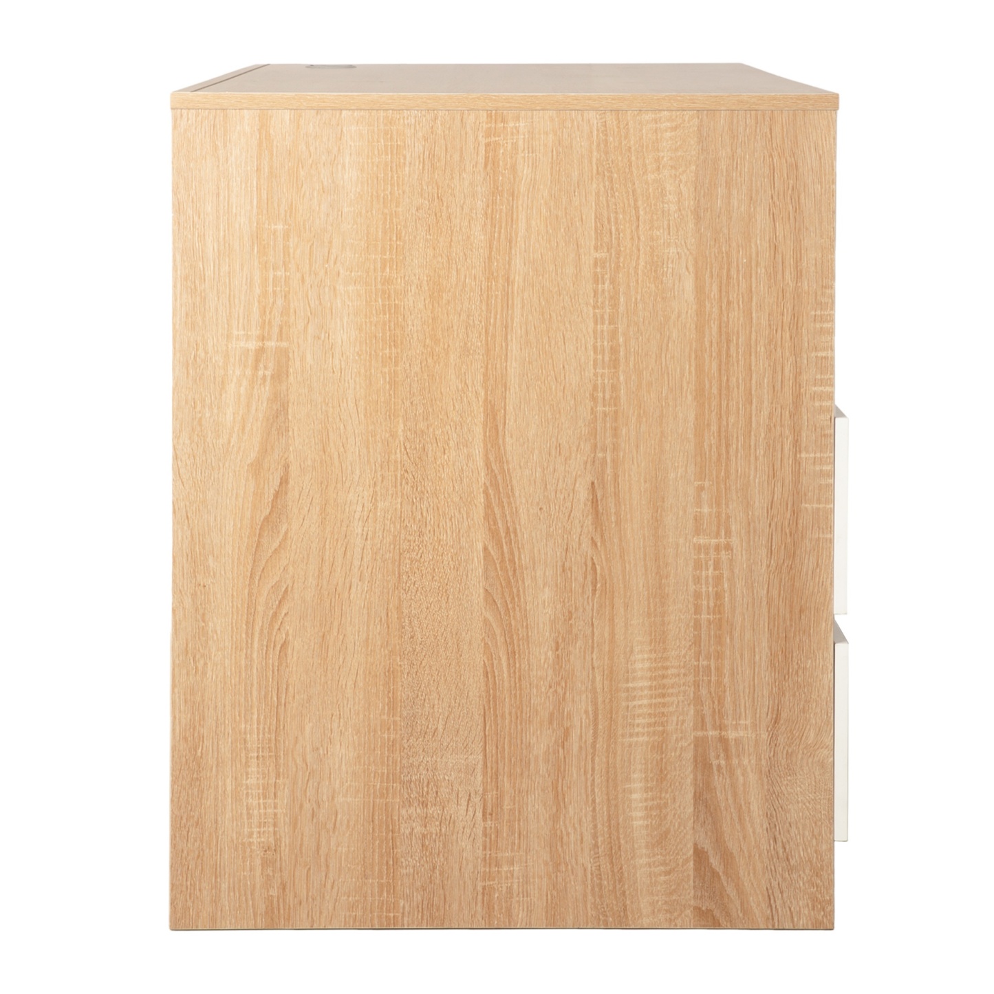 2 Drawer Cabinet Executive Computer Desk Home Office Study Table Writing Workstation Natural/Black/White