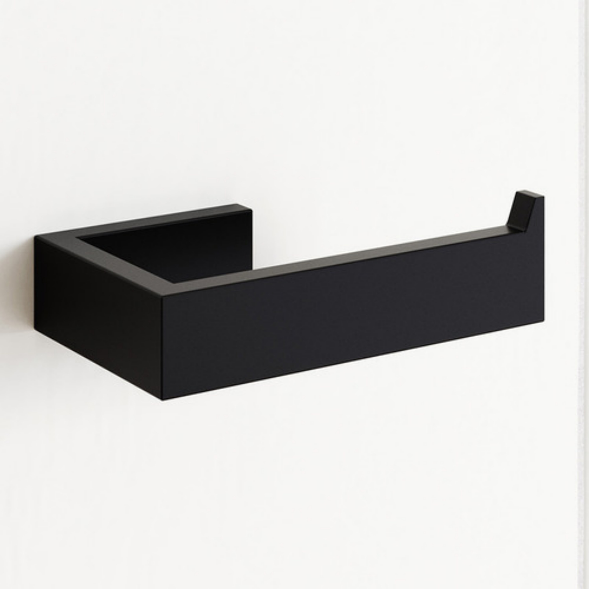 Bathroom Square Stainless Steel Toilet Paper Roll Holder Wall Mounted Toilet Tissue Hanger Hook Chrome/Nero Black