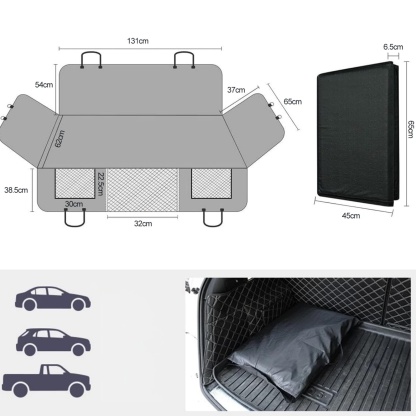 Extendable Waterproof Non-scratches Hard Bottom Pet Seat Cover Dog Cat Car Back Seat Protector 