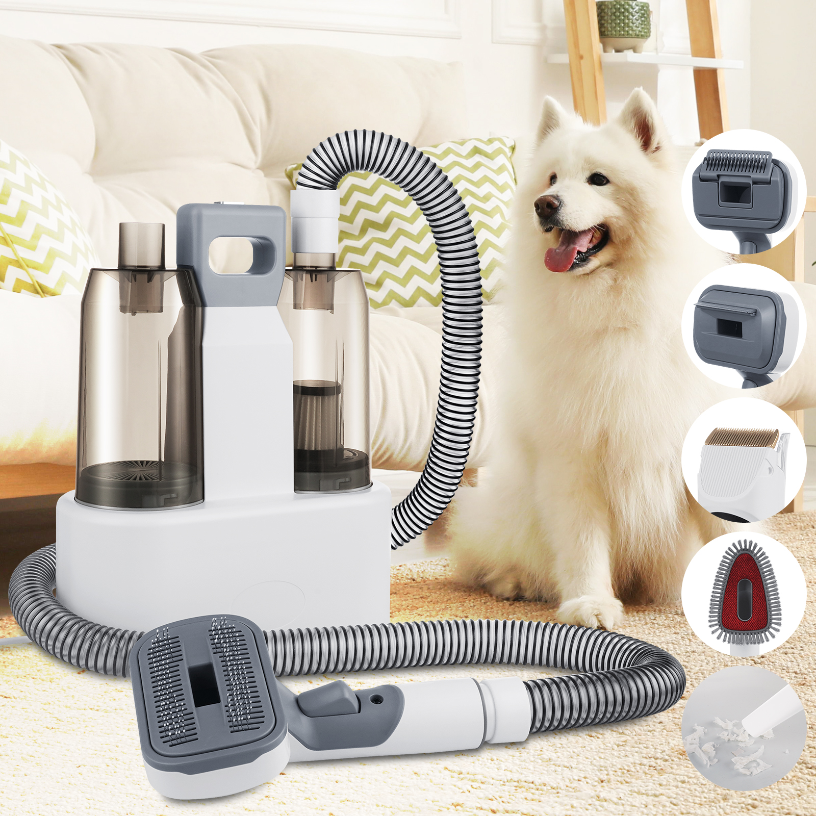 Electric Pet Grooming Cat Dog Hair Dryer Blower Brush Trimmer Vacuum Cleaner Kit