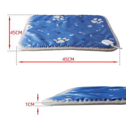 45x45cm Electric Pet Heat Mat Heated Pad Dog Cat Heating Blanket Bed Waterproof AU Plug
