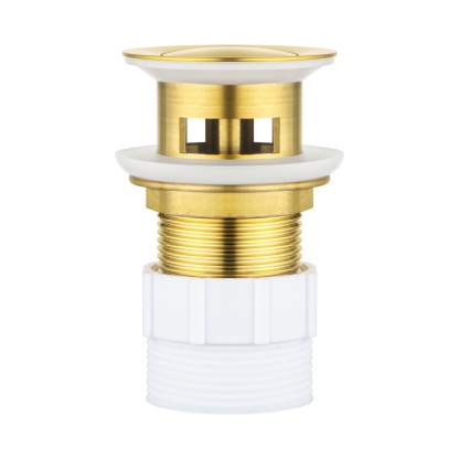 32/40mm Solid Brass Pop Up Waste Overflow Bathroom Basin Vanity Push Plug Drain Chrome/Matte Black/Brushed Gold