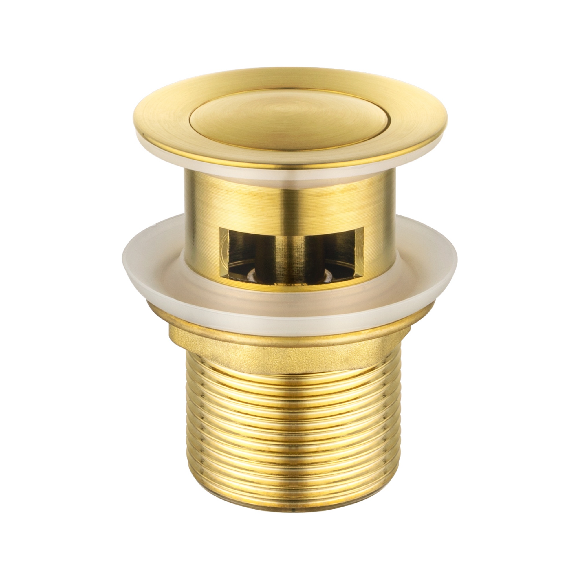 32/40mm Solid Brass Pop Up Waste Overflow Bathroom Basin Vanity Push Plug Drain Chrome/Matte Black/Brushed Gold