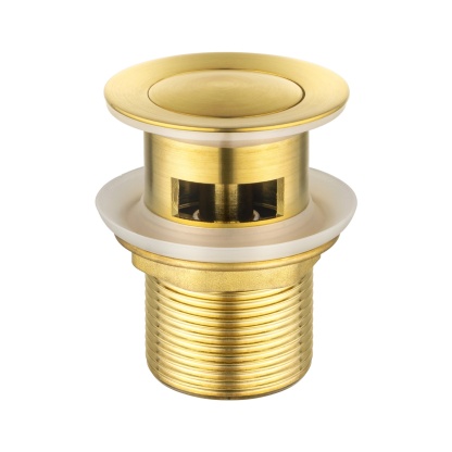32/40mm Solid Brass Pop Up Waste Overflow Bathroom Basin Vanity Push Plug Drain Chrome/Matte Black/Brushed Gold