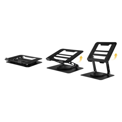 Adjustable Table Desk Tablet iPad Stand Holder 360° Swivel Foldable Home Office Laptops Monitor Riser Grey/Black