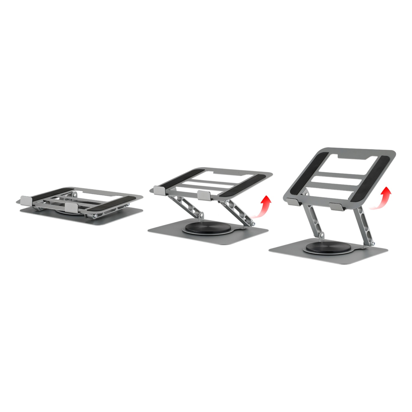 Adjustable Table Desk Tablet iPad Stand Holder 360° Swivel Foldable Home Office Laptops Monitor Riser Grey/Black