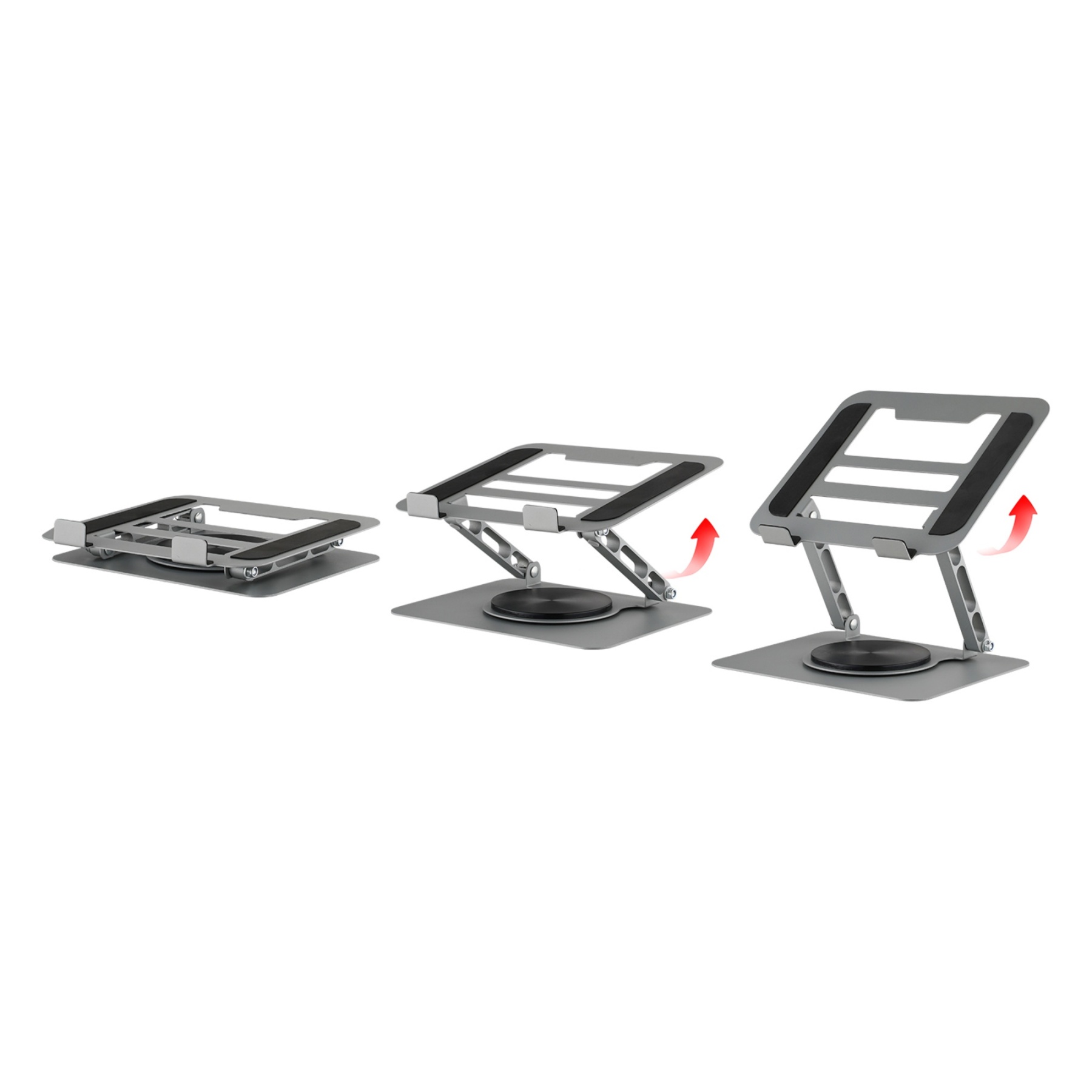 Adjustable Table Desk Tablet iPad Stand Holder 360° Swivel Foldable Home Office Laptops Monitor Riser Grey/Black