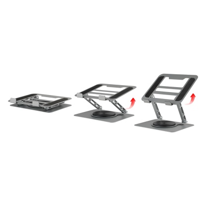 Adjustable Table Desk Tablet iPad Stand Holder 360° Swivel Foldable Home Office Laptops Monitor Riser Grey/Black