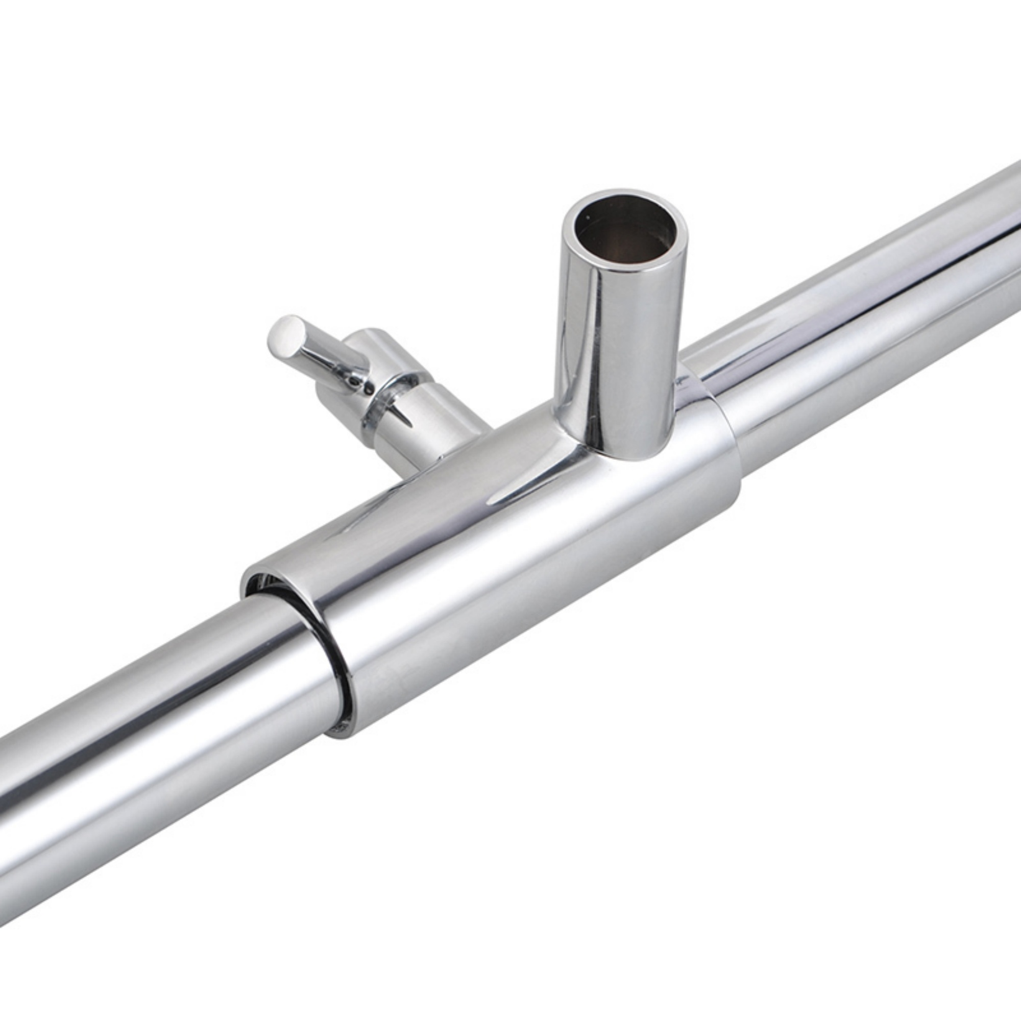 Bathroom Wall Mounted Round Gooseneck Adjustable Twin Shower Rail Body Wall Arm Shower Hose Diverter Sliding Rail Chrome/Matte Black