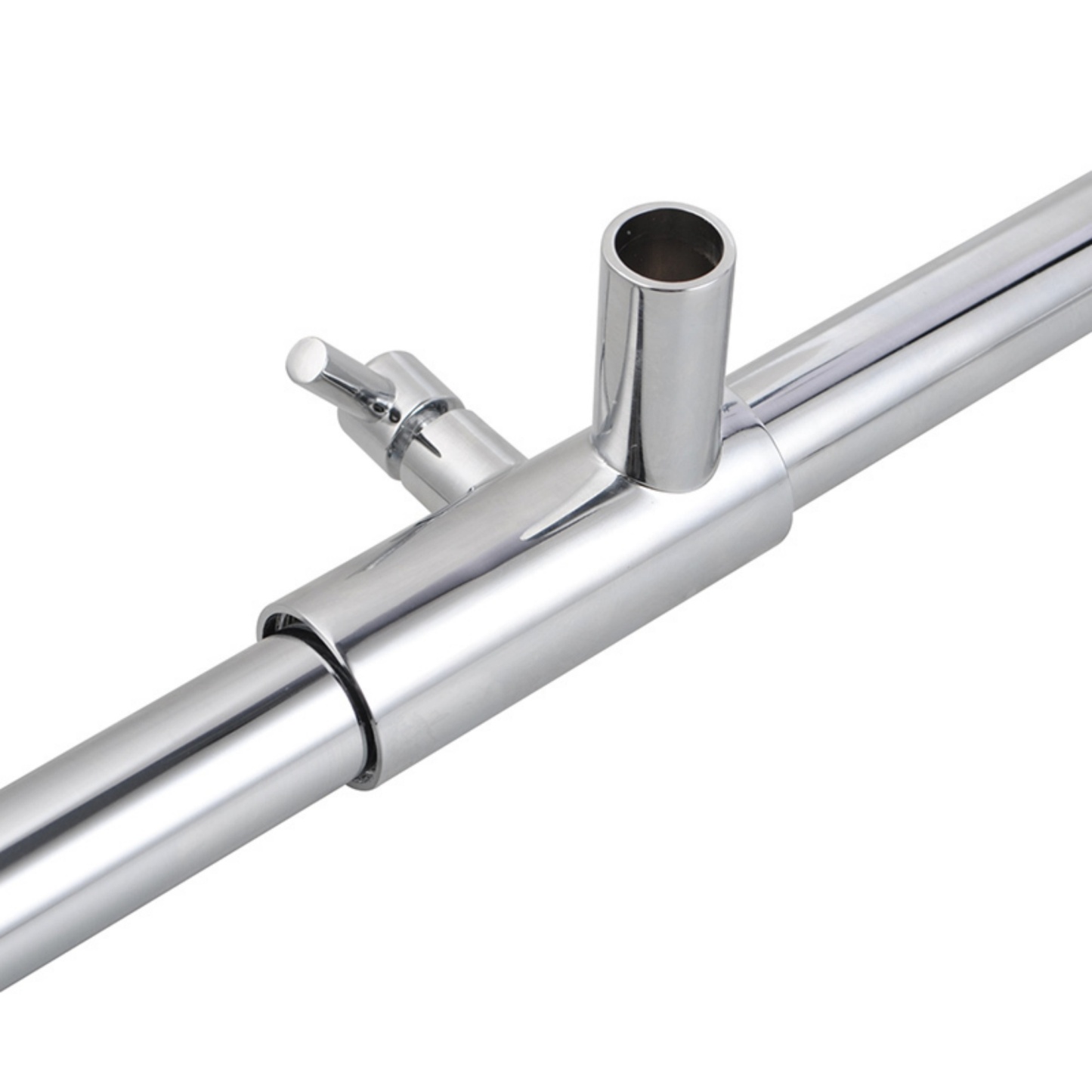 Bathroom Wall Mounted Round Gooseneck Adjustable Twin Shower Rail Body Wall Arm Shower Hose Diverter Sliding Rail Chrome/Matte Black