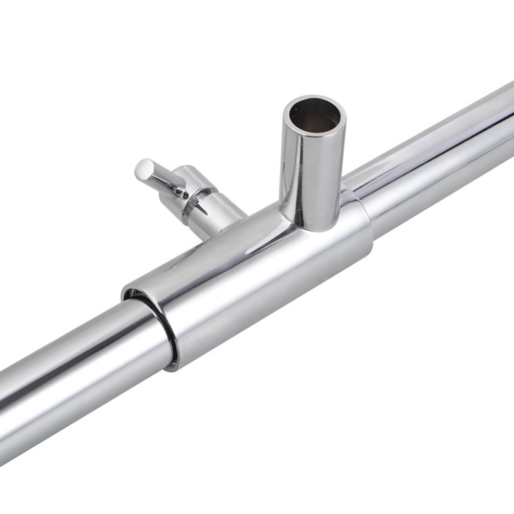 Bathroom Wall Mounted Round Gooseneck Adjustable Twin Shower Rail Body Wall Arm Shower Hose Diverter Sliding Rail Chrome/Matte Black