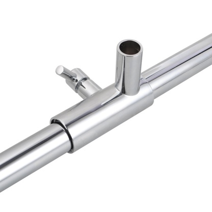 Bathroom Wall Mounted Round Gooseneck Adjustable Twin Shower Rail Body Wall Arm Shower Hose Diverter Sliding Rail Chrome/Matte Black