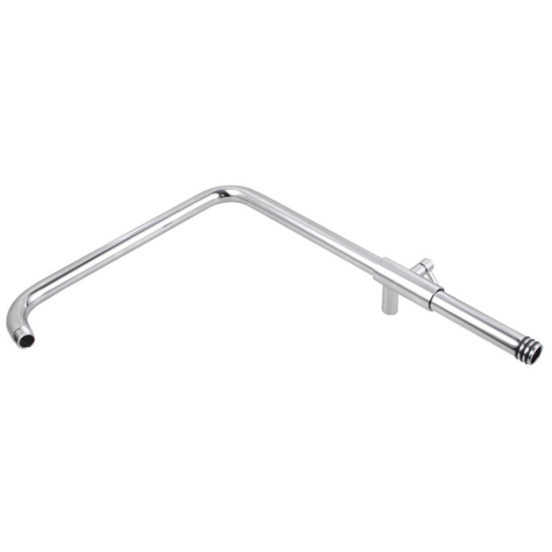 Bathroom Wall Mounted Round Gooseneck Adjustable Twin Shower Rail Body Wall Arm Shower Hose Diverter Sliding Rail Chrome/Matte Black