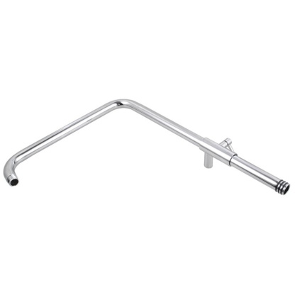 Bathroom Wall Mounted Round Gooseneck Adjustable Twin Shower Rail Body Wall Arm Shower Hose Diverter Sliding Rail Chrome/Matte Black