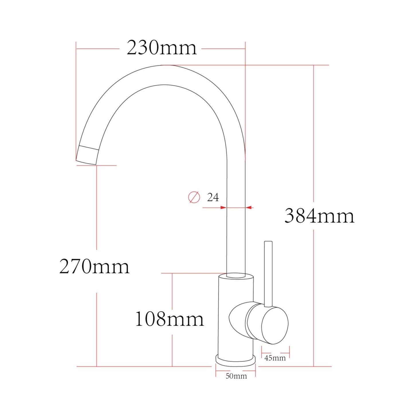 Stainless Steel Round Kitchen Sink Mixer Tap 360° Swivel Spout Laundry Basin Faucet Chrome/Matte Black