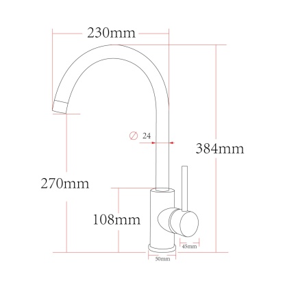 Stainless Steel Round Kitchen Sink Mixer Tap 360° Swivel Spout Laundry Basin Faucet Chrome/Matte Black