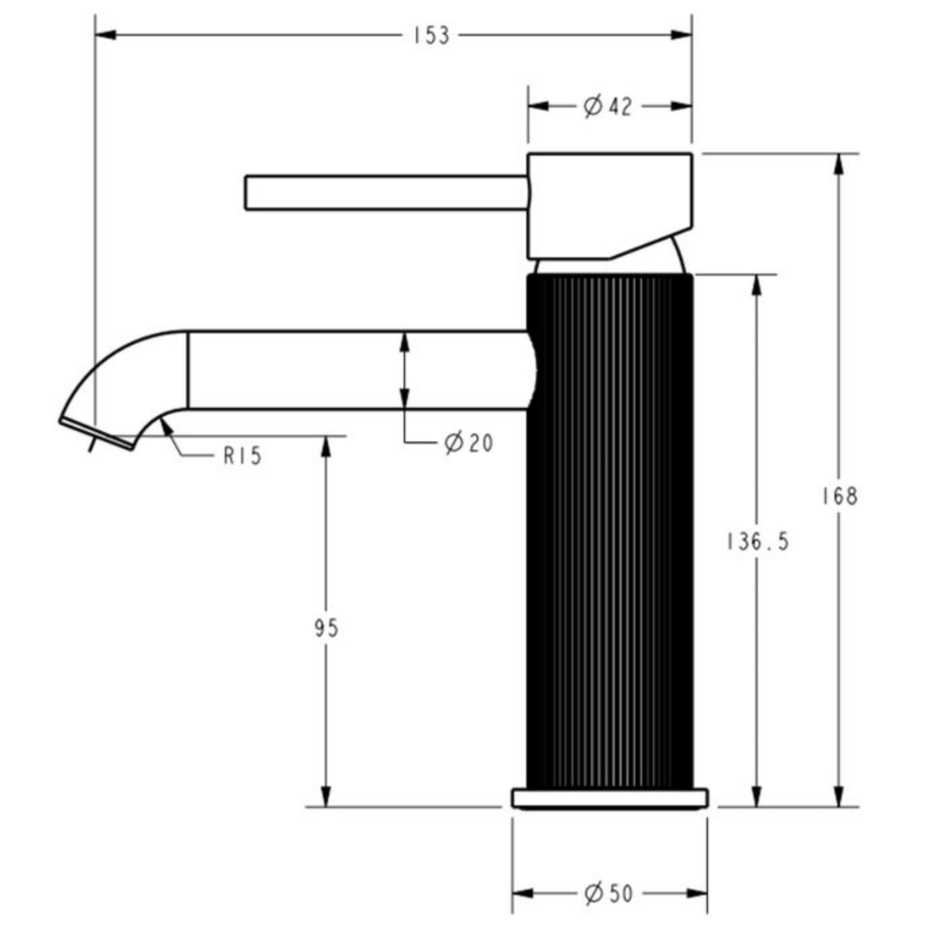 Bathroom Round Brass Basin Mixer Tap Laundry Sink Vanity Pin Lever Knurled Faucet Chrome/Brushed Yellow Gold/Gunmetal Grey