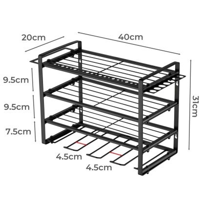 4 Tier Power Tool Utility Rack Garage Tool Organizer Storage Wall Mount Drill Holder