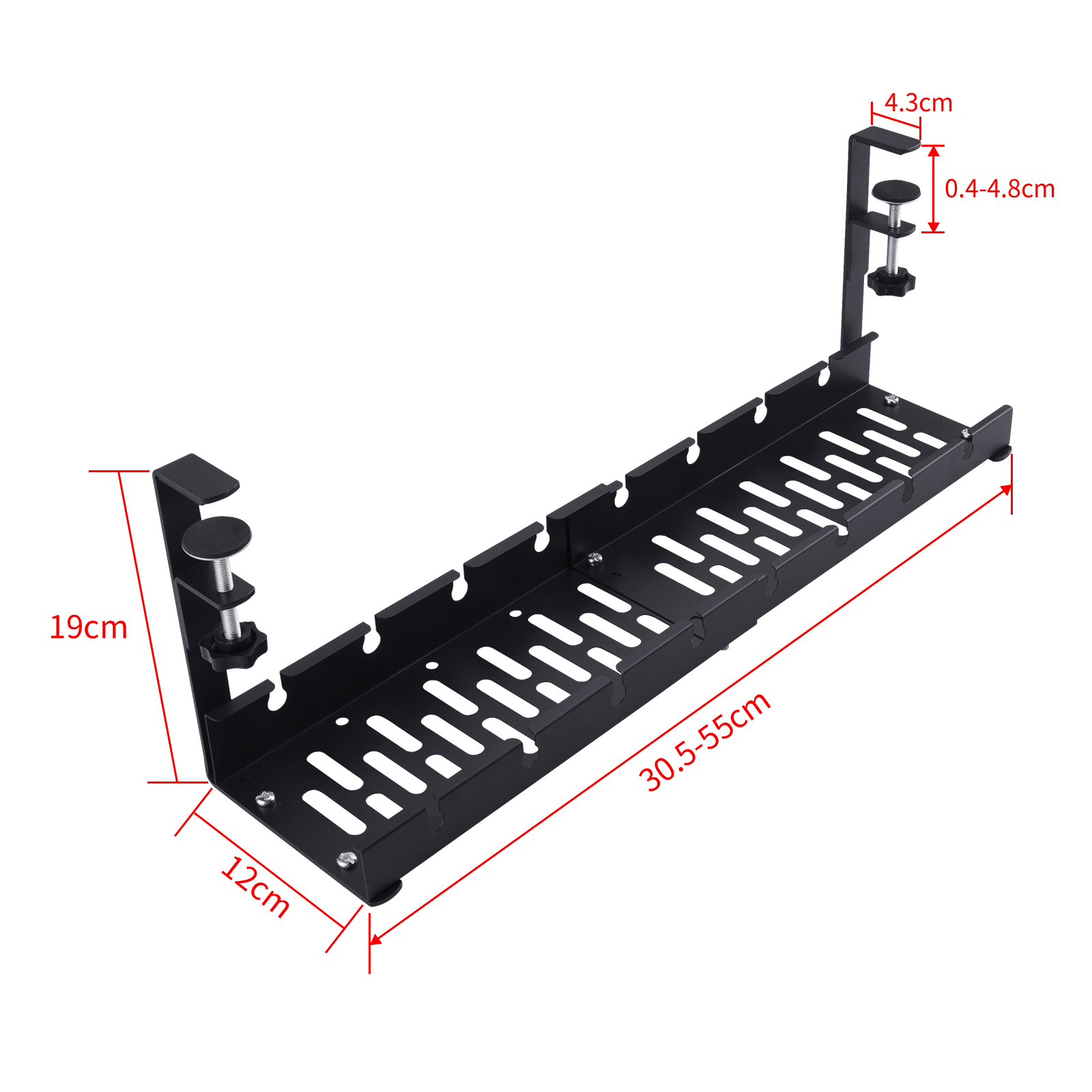 Cable Management Under Desk Cord Basket Tray Cable Organize Storage Black/White