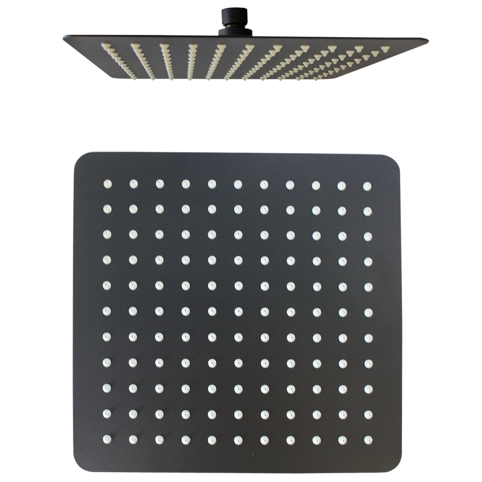 250mm 10" Bathroom Square Stainless Steel Rainfall Overhead Shower Head Thin Bath Shower Rose Silver/Black