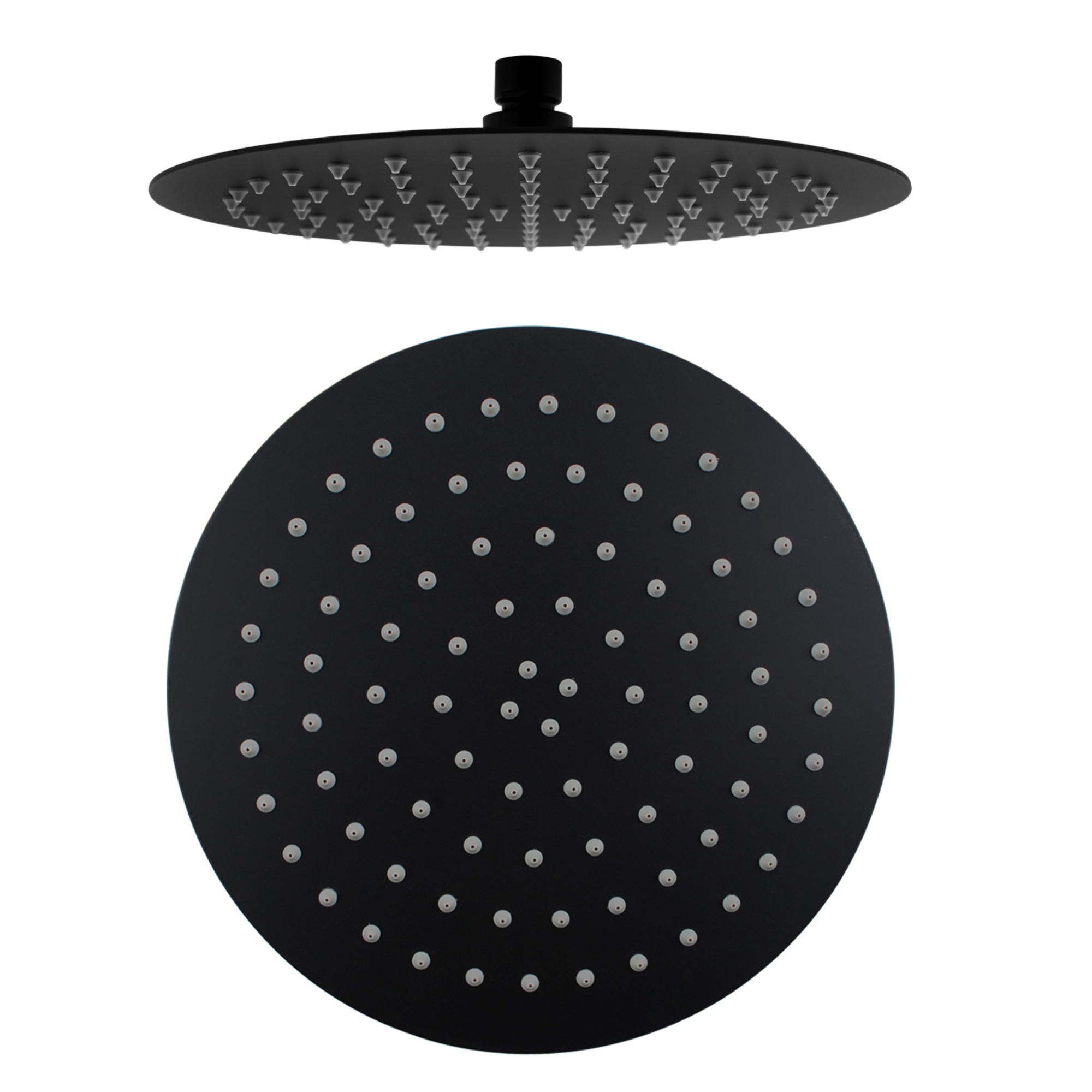 10'' 250mm Round Stainless Steel Super Thin Overhead Shower Head Bathroom Swivel Rainfall Shower Rose Chrome/Black