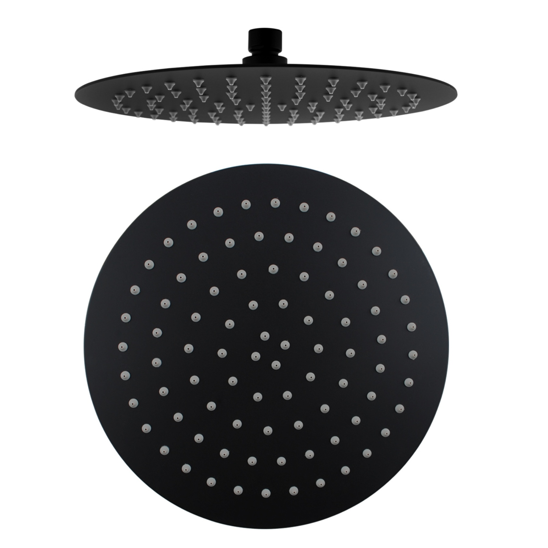10'' 250mm Round Stainless Steel Super Thin Overhead Shower Head Bathroom Swivel Rainfall Shower Rose Chrome/Black
