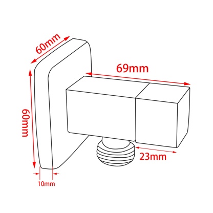 1/4 Turn Square Solid Brass Bathroom Laundry Washing Machine Taps Wall Mounted Twin Taps Chrome/Matte Black