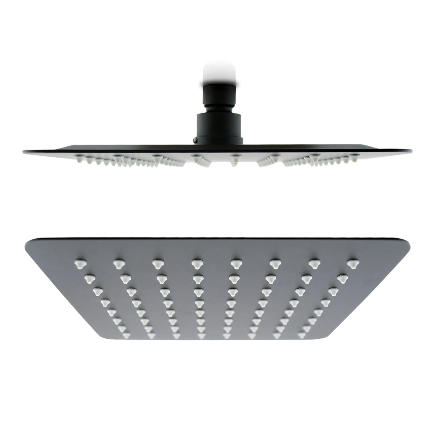 Bathroom 8“ Rectangle Rain Twin Shower Set Super Thin Overhead Shower Head 3 Function Hand-held Shower Rose Gooseneck Shower Arm Chrome/Black