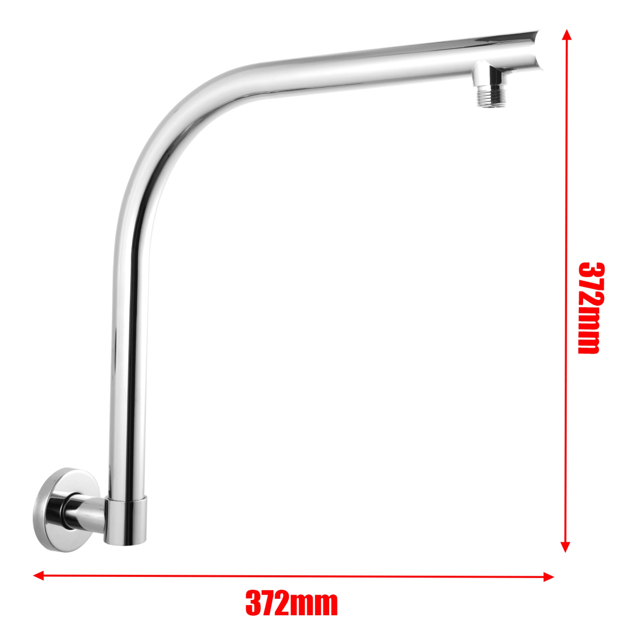 Bathroom Round Brass 180° Swivel Wall Mounted Gooseneck Shower Arm Bath Extension Rain Head Shower Arm Chrome/Black