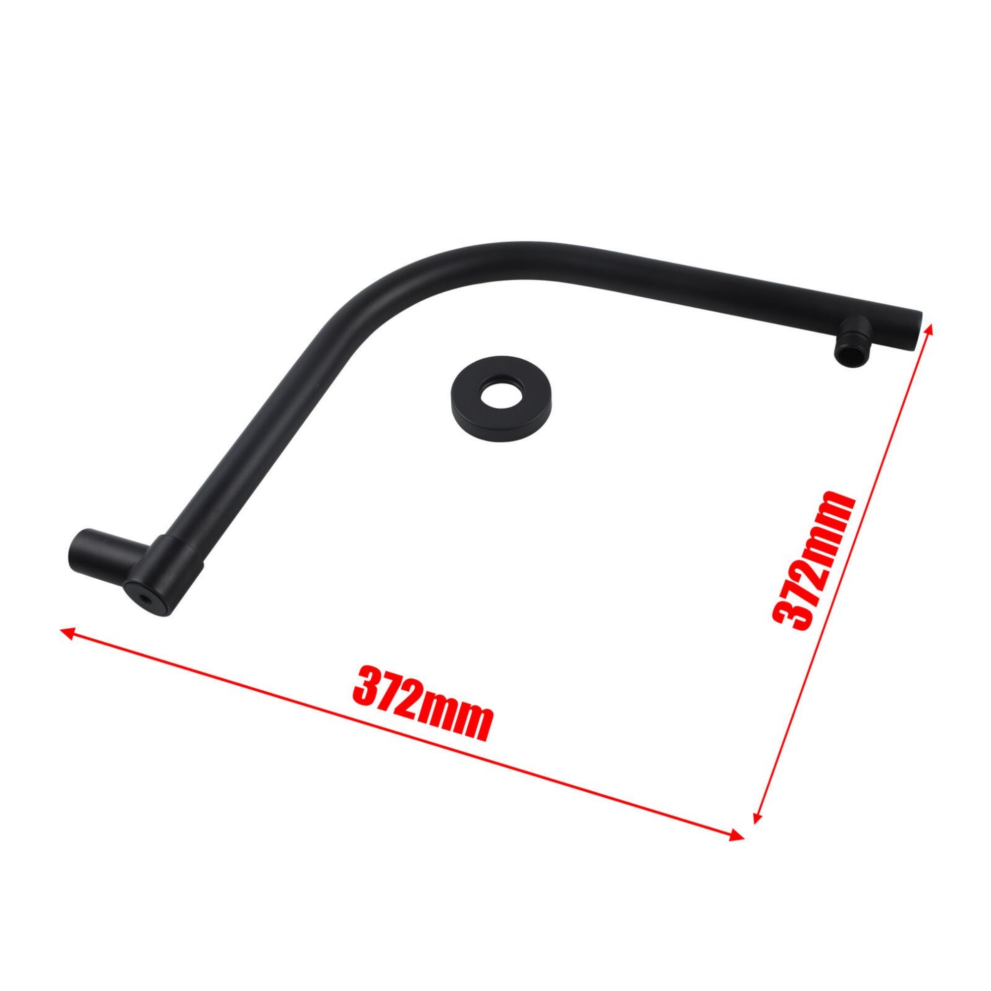 Bathroom Round Brass 180° Swivel Wall Mounted Gooseneck Shower Arm Bath Extension Rain Head Shower Arm Chrome/Black