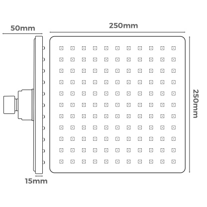 250mm 10'' Bathroom Rain Square Overhead Shower Head For Wall Mounted Gooseneck Shower Arm Chrome/Matte Black