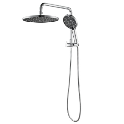 Chrome Short Stainless Steel Twin Shower Hand-held Shower Head Shower Arm Shower Head 