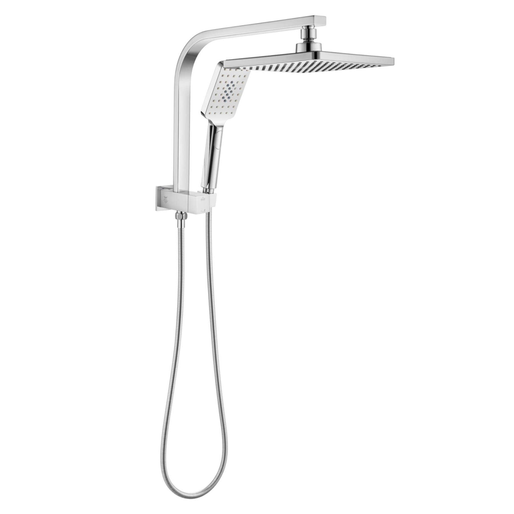 200mm 8'' Square Rainfall Shower Head Set Bathroom Twin Shower Handhel