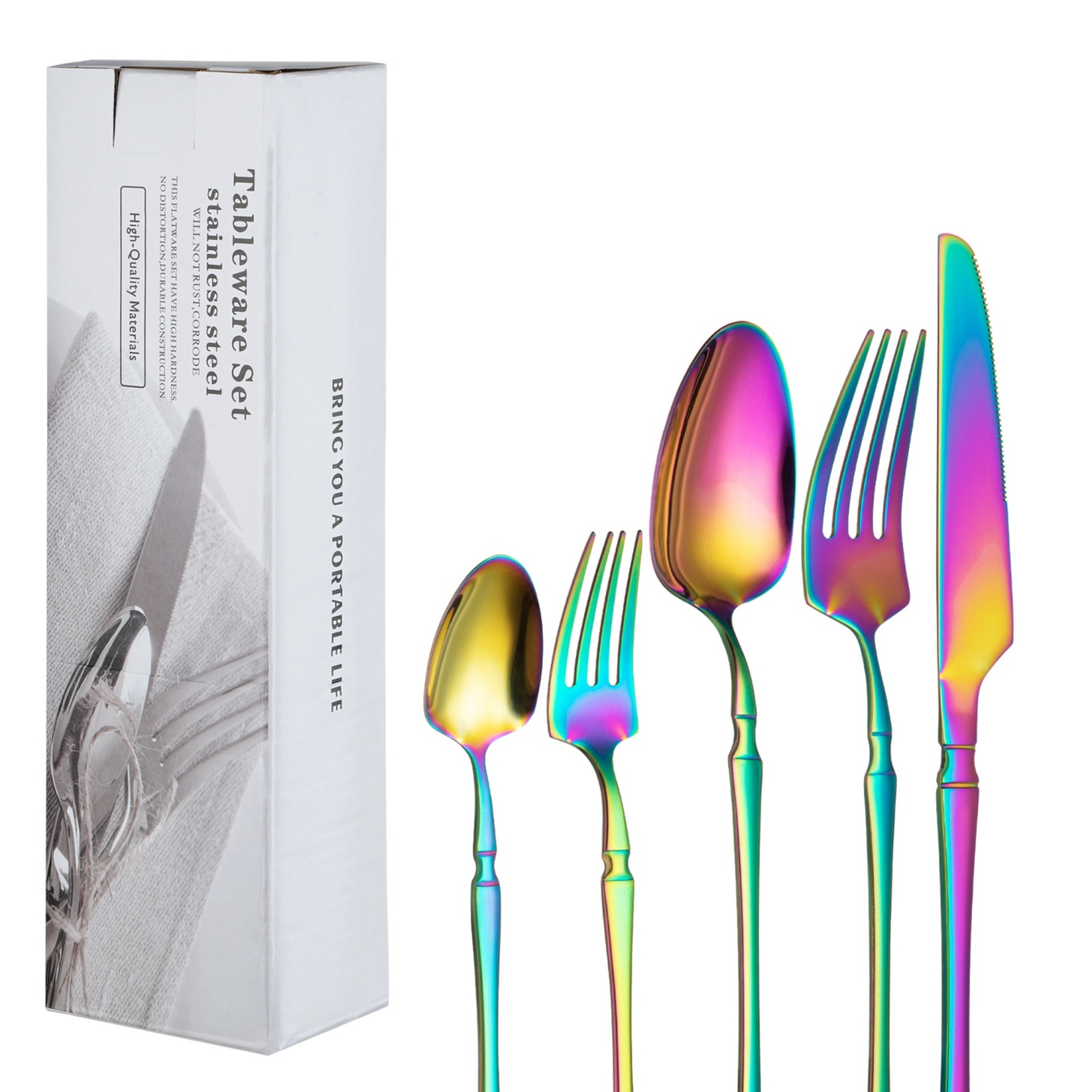 Rainbow Stainless Steel Cutlery Set 30PCs