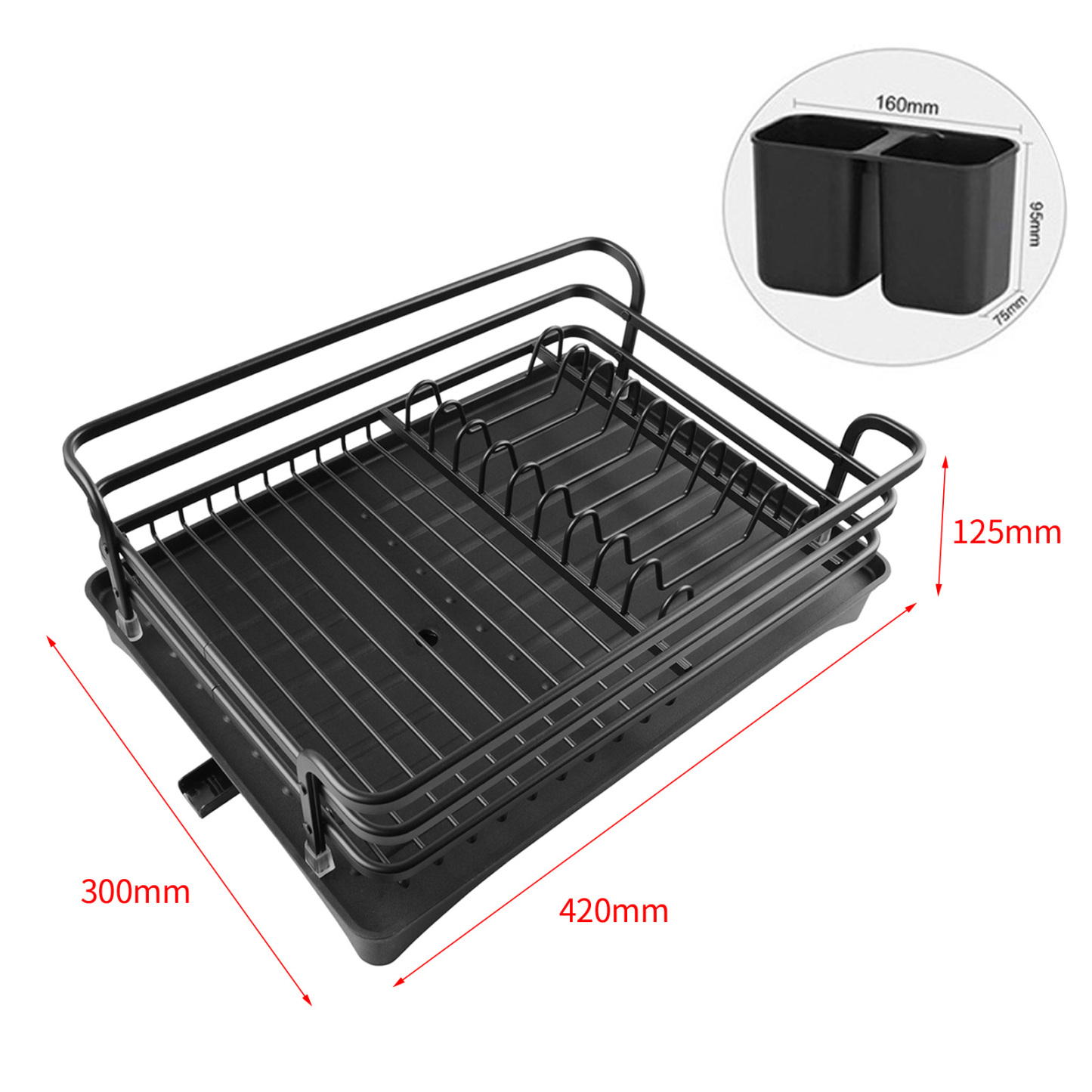 Dish Drying Rack Kitchen Organizer Freestanding Dish Drainer Storage AU