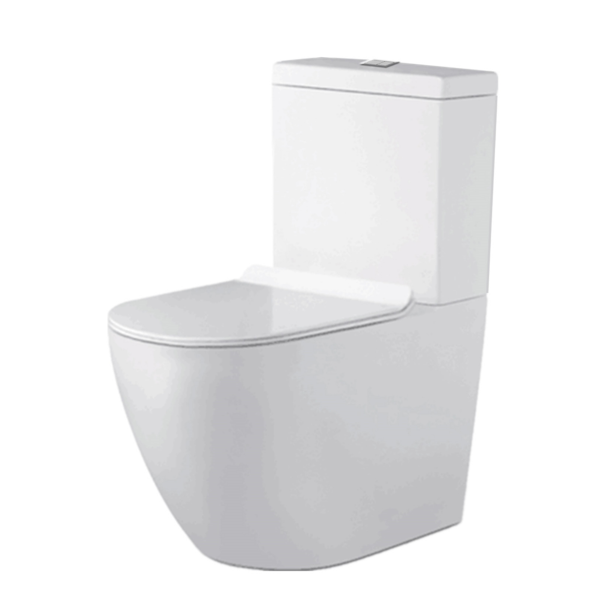Ceramic Tornado Rimless Wall Faced Toilet Suite Bathroom Hygiene Dual Flush Soft Close Seat Black/White