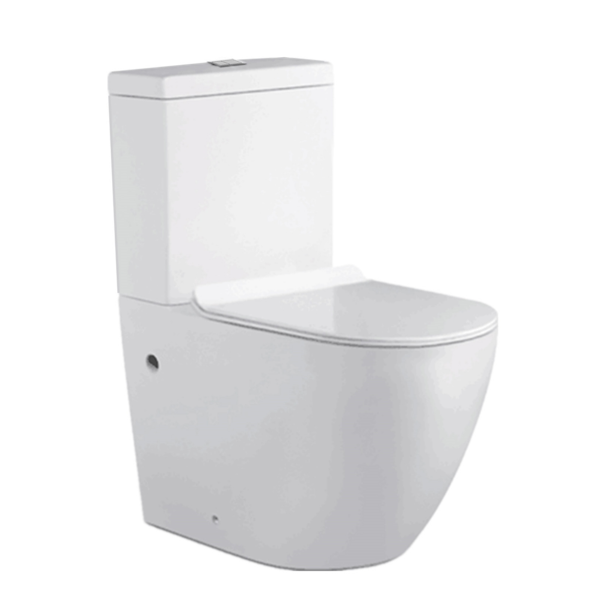 Ceramic Tornado Rimless Wall Faced Toilet Suite Bathroom Hygiene Dual Flush Soft Close Seat Black/White
